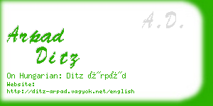 arpad ditz business card